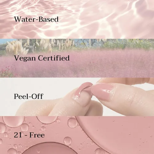 Vista 4 de Juego de esmaltes de uñas rosa coral, juego de 3 piezas a base de agua vegano melocotón y rubor nude con capa superior brillante Uñas frescas