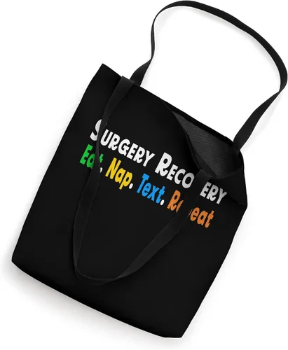Vista 2 de Divertida bolsa de mano para recuperación después de la cirugía Eat NapText Repeat Gifts