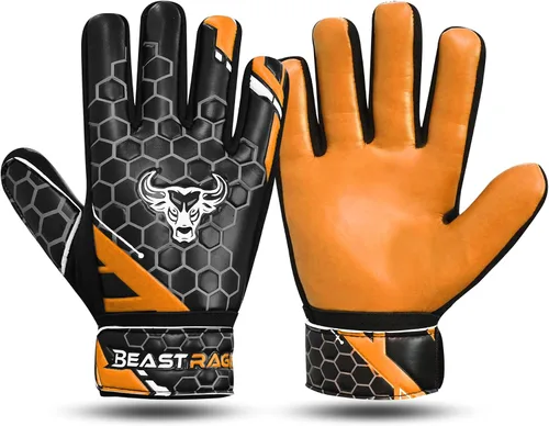 Vista 8 de BEAST RAGE Guantes de portero de fútbol para niños y jóvenes, guantes de portero de fútbol de 0.157 pulgadas (0.157 in) antideslizantes, palma