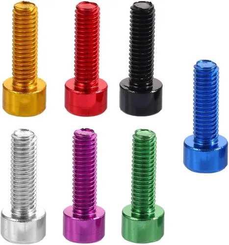 Vista 9 de 2 unids/set bicicleta titular tornillo hervidor rack tornillo aleación aluminio M5x15mm botella agua jaula pernos para bicicleta MTB bicicleta