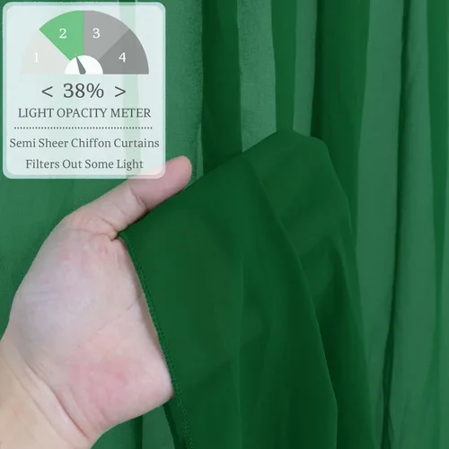 Vista 4 de Cortinas de techo verdes para cortinas de boda para techo, tela drapeada, 2 paneles de 5 x 20 pies, cortinas de tela para cortinas de arco de boda