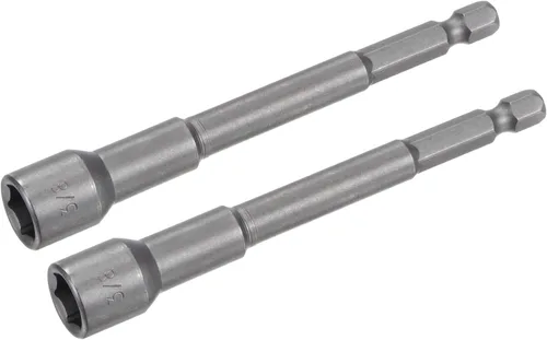 Vista 7 de uxcell Broca de cambio rápido para tuercas, vástago hexagonal de 1/4 de pulgada, brocas de ajuste de tuerca magnética de 1/4 pulgadas, 4 pulgadas