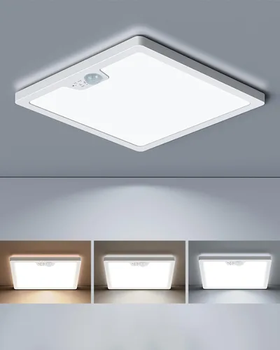 Vista 8 de Annaror Luz de techo con sensor de movimiento de 12 pulgadas cableada, 3000K 4000K 5000K seleccionable, luz de techo cuadrada de montaje empotrado