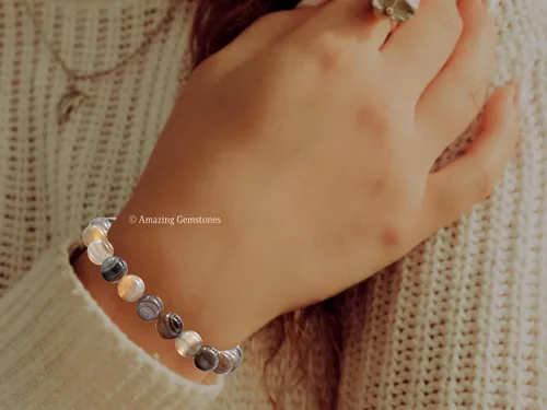Vista 861 de Amazing Gemstone Crystal Bracelet for Women Men's Gifts - Protection Healing Crystal Bracelet - 8mm Gemstone Beaded Stretchable Bracelet Pulseras