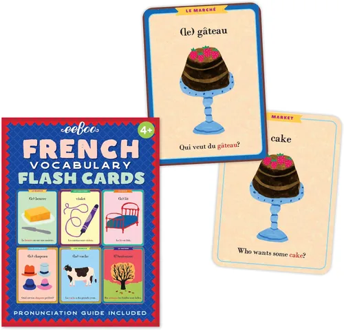 Vista 2 de eeBoo - Tarjetas de vocabulario francés, juego de estudio multilingüe, a