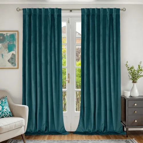 Vista 16 de BGment Cortinas de terciopelo rosa polvoriento, 2 paneles de 84 pulgadas, 2 paneles para sala de estar, aislamiento térmico de lujo, reducen