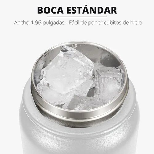 Vista 5 de Fanhaw Botella de agua térmica para llevar, apta lavavajillas, de 20 onzas, acero inoxidable, doble pared, reutilizable, a prueba de fugas y sudor