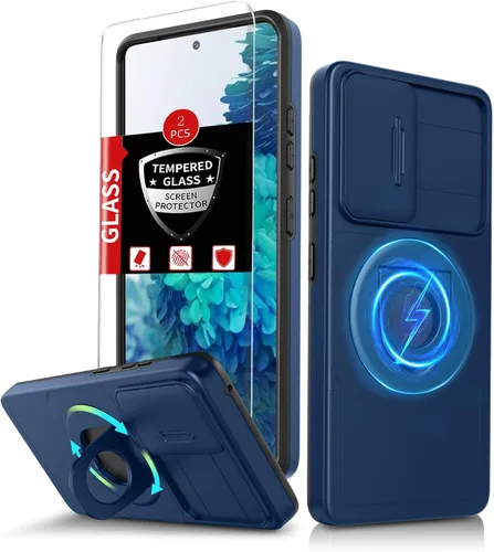 Vista 13 de Funda para Samsung Galaxy S21 FE con 2 protectores de pantalla de vidrio templado, funda con función atril para Samsung Galaxy S21FE con cubierta