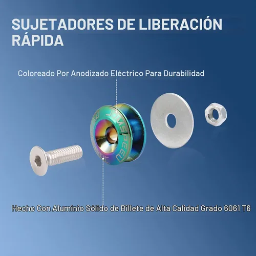 Vista 2 de Kit universal de sujetadores de liberación rápida Jmdspeed, para camiones, defensa, palanquilla, universal, CNC, Neo cromo
