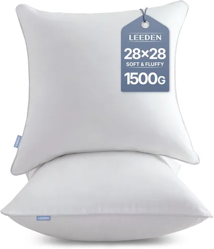 Vista 9 de Leeden - Juego de 2 rellenos de almohada de 30 x 50 cm, insertos de cojín con funda de 100% algodón, insertos rectangulares decorativos para sofá