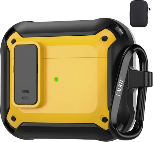 Vista 41 de Valkit Funda para Airpods Pro 2 con cerradura, funda militar de cuerpo completo para AirPod Pro rígida con llavero, funda para Airpods Pro de 2ª/1ª