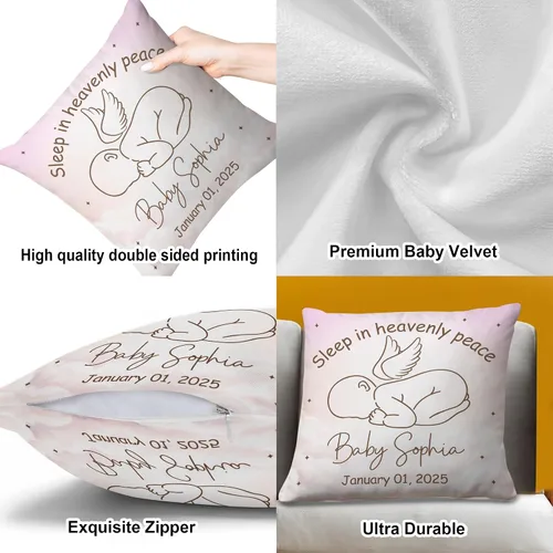 Vista 4 de Hyturtle Almohada conmemorativa personalizada para bebé (bebé conmemorativo 1)