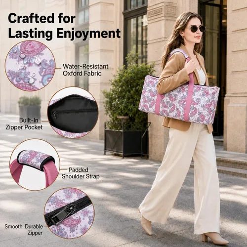 Vista 4 de American Mahjong Set - Juego de azulejos Mahjong de viaje con bolsa, juego Rosa