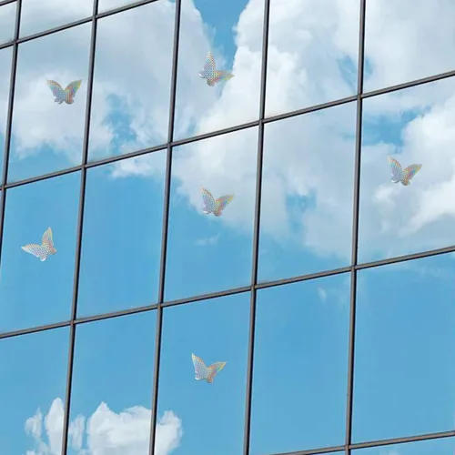 Vista 6 de Adhesivos anticolisión para ventanas para golpes de pájaros, mariposa, 16 piezas Calcomanías de ventana de cristal, evita que las aves golpeen