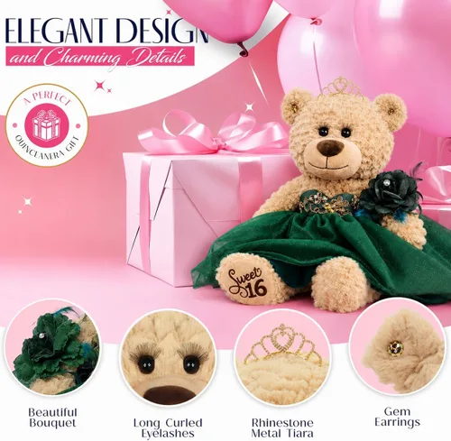 Vista 3 de KINNEX COLLECTIONS SINCE 1997 20" Sweet 16 Last Doll Teddy Bear con vestido (pieza central) ~ ARC16832A-4 (azul bebé)