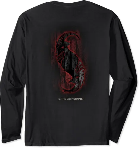 Vista 2 de Slipknot gris capítulo playera de manga larga Negro