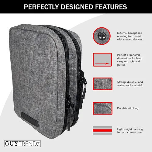 Vista 5 de Tech Organizer Estuche de viaje – Bolsa electrónica para cables, cargadores y accesorios – Bolsa organizadora de cables compacta y duradera