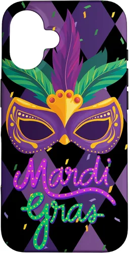 Vista 30 de Funda para iPhone 11 Pro Max Mardi Gras NOLA Festive Carnival Mask New Orleans Party Case