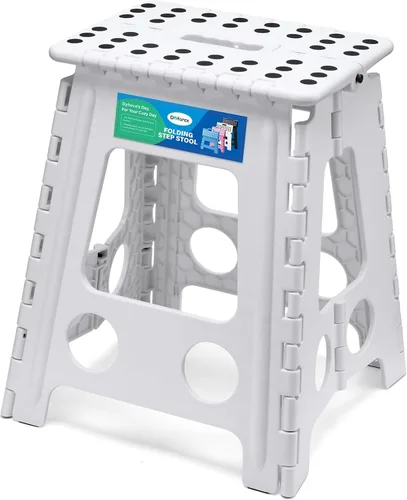 Vista 23 de Dyforce Taburete plegable de 9 pulgadas para niños y adultos, taburete de pie plegable y ligero para niños pequeños, cocina, baño, capacidad de 300
