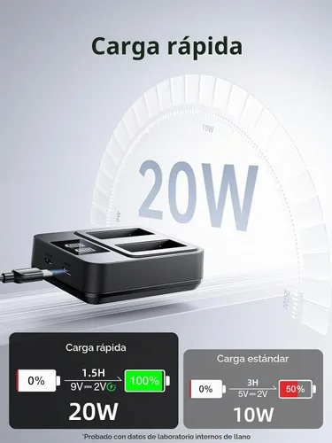 Vista 2 de llano Juego de batería NP-W126S y cargador rápido de 20 W para Fujifilm