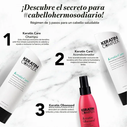 Vista 3 de Keratin Complex Kit de venta al por menor con champú, acondicionador y queratina obsesionado 5oz