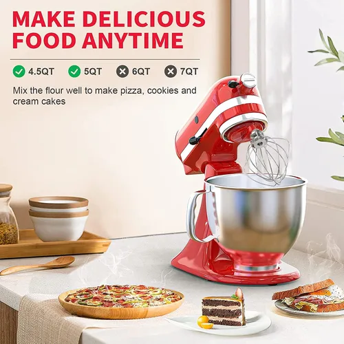 Vista 2 de Accesorio de látigo de alambre para KitchenAid, accesorios para mezclador KitchenAid de 4.5 a 5 cuartos de galón, repuesto K45WW, reemplazo