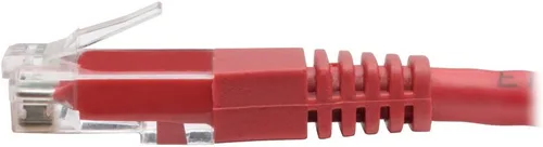 Vista 5 de Tripp Lite Cable de conexión moldeado Gigabit Cat6 Cat5e RJ45 M/M 550MHz Rojo