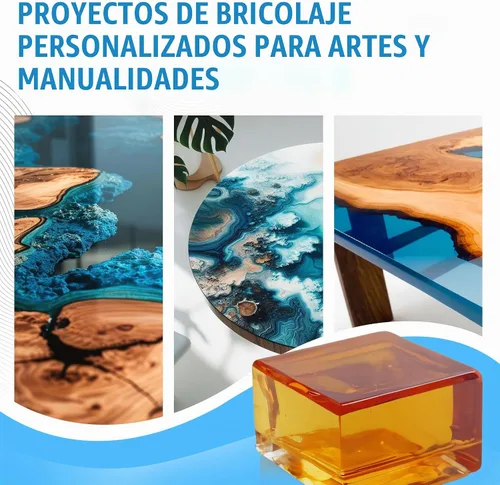 Vista 3 de Resina epoxi cristal transparente, kit de 16 oz. Revestimiento para súper brillo y superficies de mesas