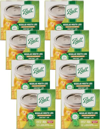 Vista 15 de Ball Tapas para Frascos Mason, Boca Regular, 12 CT (Paquete de 24)