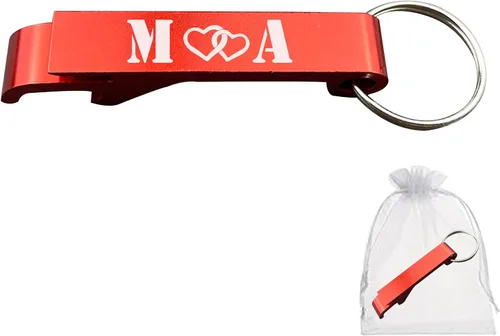 Vista 8 de El llavero personalizado para abrebotellas viene con bolsas, recuerdos de boda personalizados para invitados, abrebotellas grabados personalizados