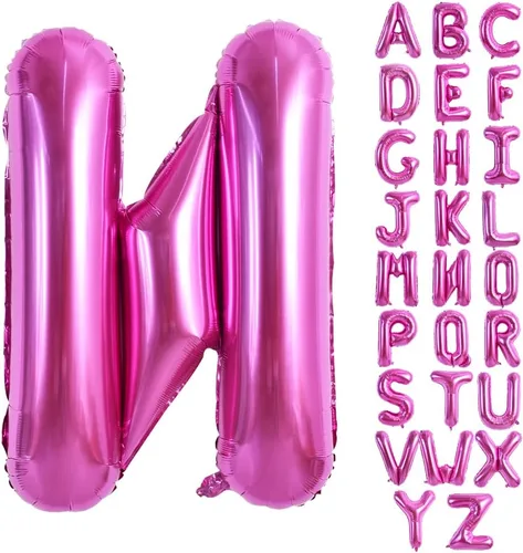 Vista 10 de TONIFUL Globos grandes de 40 pulgadas de color rojo rosa con letras B, globos gigantes de letras del alfabeto, globos grandes de Mylar