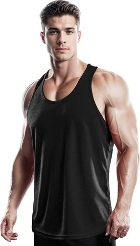 Vista 2 de DRSKIN Paquete de 4, 3 o 1 camisetas sin mangas para hombre, espalda en Y, malla muscular, entrenamiento, gimnasio, entrenamiento, atletismo, ajuste