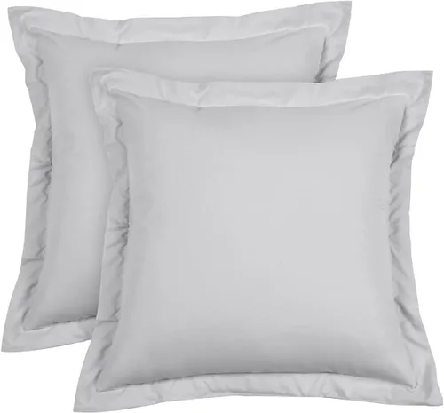 Vista 19 de Euro Sham Covers - Juego de 2 fundas de almohada de 24 x 24 pulgadas, color negro, 600 hilos, 100% algodón egipcio, paquete de 2 fundas de almohada
