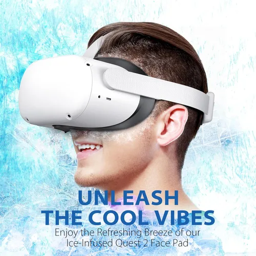 Vista 7 de DESTEK Cooling Face Pad Compatible with Quest 2, Including Facial Interface and Removable Nose Guard - Accessories for OculusMeta Quest 2 - Face