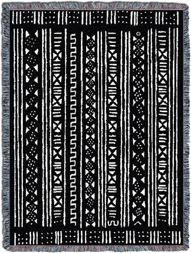 Vista 2 de Pure Country Weavers Manta de tela de barro, estilo africano, regalo cultural africano, manta tejida de algodón, fabricada en los Estados Unidos