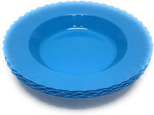 Vista 45 de Mintra Home Colección Curly (Plato de 9.75 pulgadas - 12 piezas, Azul)