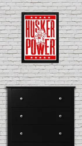 Vista 7 de Nebraska Cornhuskers Gift - Husker Power Letterpess Poster - Officially Licensed Art Print - 13x19" - Husker Gift (Add Black Frame)