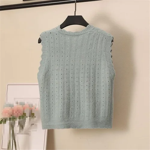 Vista 6 de Chalecos de punto con cuello en V para mujer