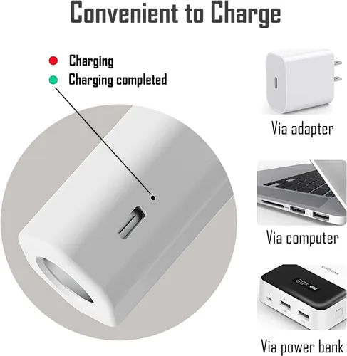 Vista 8 de Lámpara LED recargable de 5 modos con junta giratoria magnética, control táctil, brillo ajustable, color, ángulo de 360°, puede convertirse
