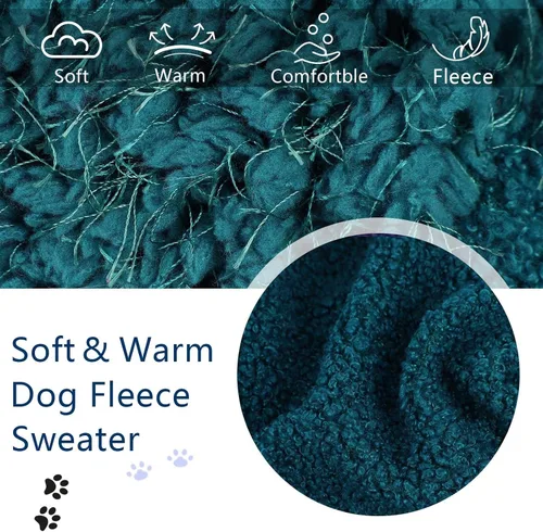 Vista 6 de Suéteres pequeños para perros, ropa para perro, suéter para cachorros, suéter para chihuahua, perro salchicha, Yorkie, suave, grueso, cálido, suéter