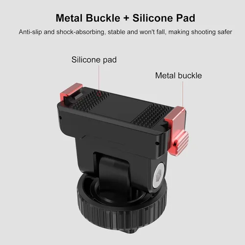 Vista 19 de PULUZ Soporte de montaje rápido para DJI Osmo Action 5 Pro/4/3, zapata fría con agujero de tornillo de 1/4 pulgadas y ajuste de inclinación de 75°