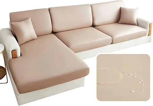 Vista 8 de Fundas de cojín de piel sintética, funda elástica para sofá, impermeable, protector de muebles de repuesto (A 1)