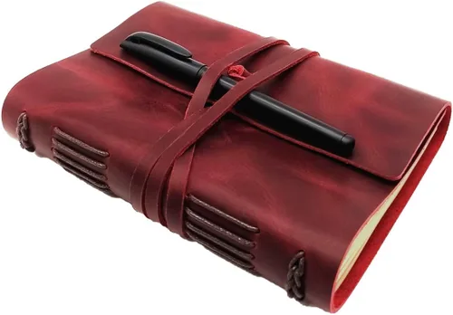 Vista 14 de Cuaderno de diario marrón – El mejor diario de cuero genuino fresco para escritores, tamaño A5, 6.2 x 8.5 pulgadas, bloc de notas para hombres