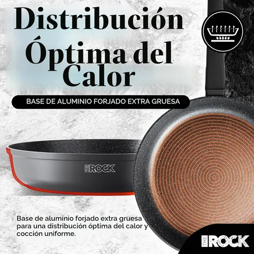 Vista 7 de THE ROCK SOHO - Sartén antiadherente de 11 pulgadas, no se pega, nunca se deforma, dura más tiempo, sartén saludable con mango resistente al calor