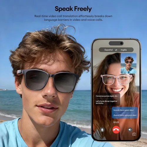 Vista 4 de PAXA Gafas de audio inteligentes con tintado automático S7Ultra con soporte