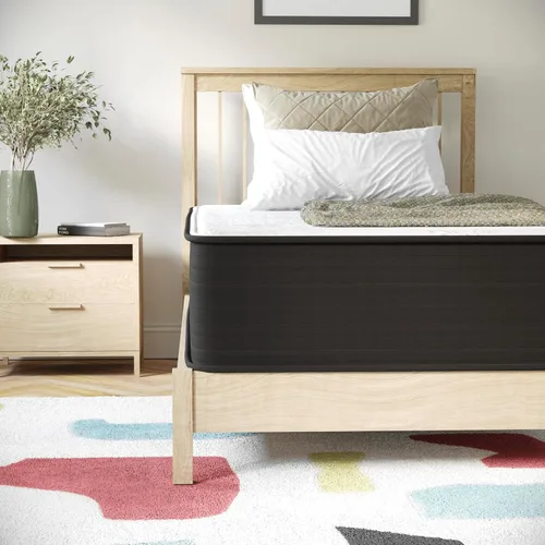Vista 4 de Flash Furniture Dream - Colchón híbrido de 12 pulgadas, espuma de alta densidad de tamaño individual y colchón de resortes interiores en una caja