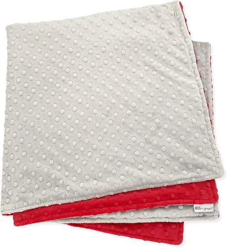 Vista 8 de MEG ORIGINAL Minky Dot - Manta para bebé, color rojo y gris