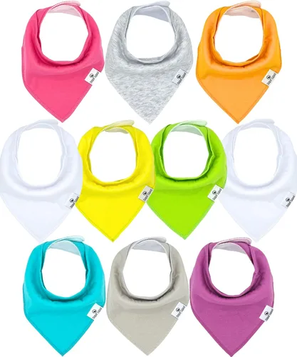 Vista 9 de Diaper Squad 10-Pack Organic Cotton Baby Bibs for Baby Boy, Girl