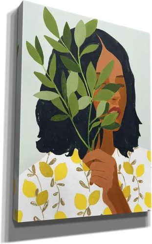 Vista 2 de Epic Graffiti 'Botany Portrait I' de Victoria Barnes, arte de pared en lienzo Giclée, 12 x 16 pulgadas