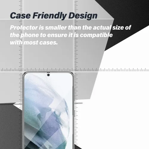 Vista 3 de Protector de pantalla de vidrio templado para Galaxy S21 + protector de lente de cámara [2 + 2 unidades] [compatible con fundas] [antiarañazos]